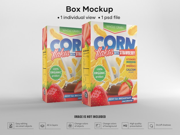 Realistic cereal box packaging mockup | Premium PSD File