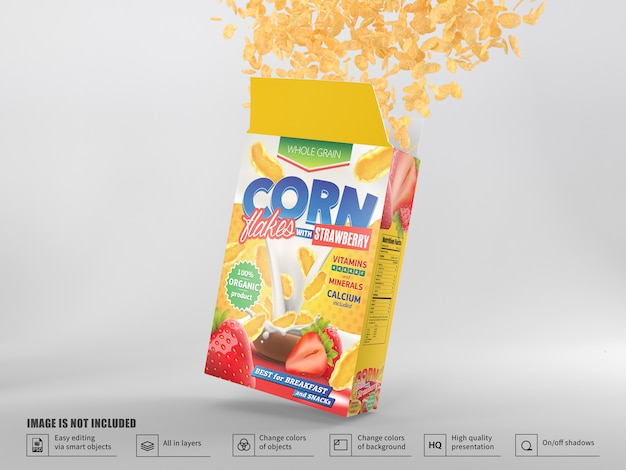 Realistic cereal box packaging mockup | Premium PSD File