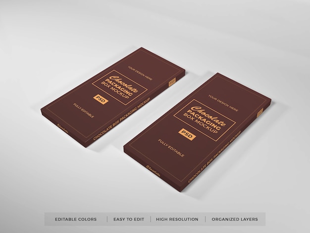 Download Premium PSD | Realistic chocolate box packaging mockup