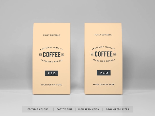 Download Premium PSD | Realistic coffee packaging mockup