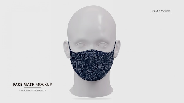 Download Premium PSD | Realistic earloop face mask mockup front view