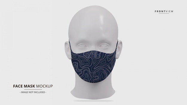 Premium PSD | Realistic earloop face mask mockup front view