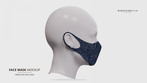 Download Realistic earloop face mask mockup right side view ...