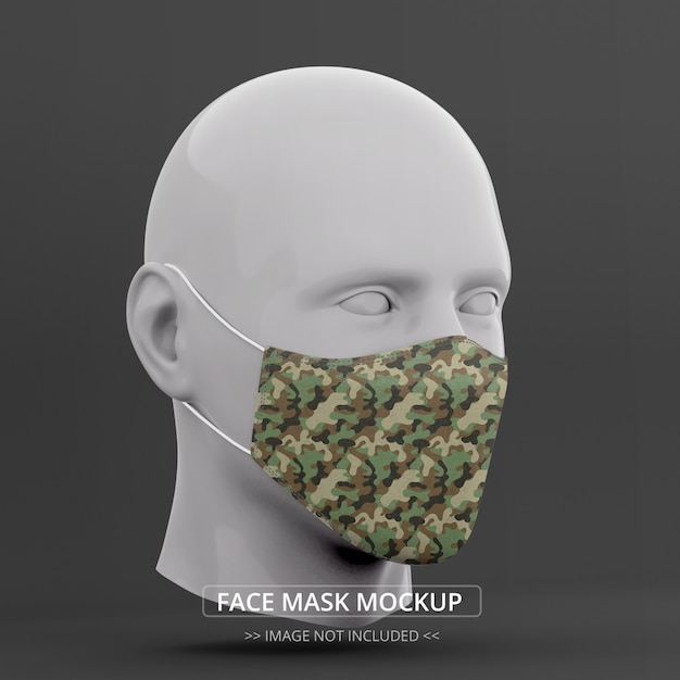 Download Realistic face mask mockup perspective right side view | Premium PSD File