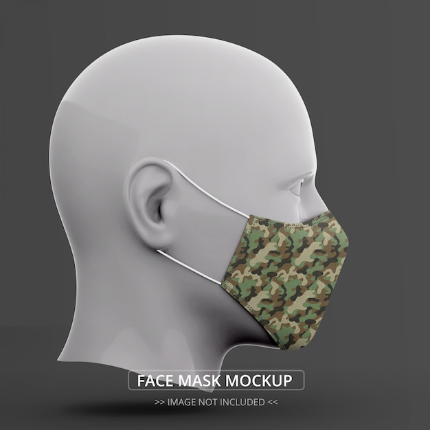 Download Realistic face mask mockup right side view | Premium PSD File