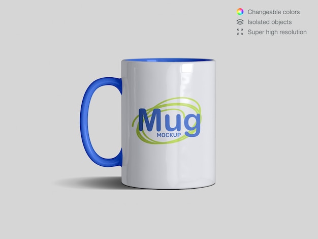 Download Realistic front view classic ceramic mug mockup template ...