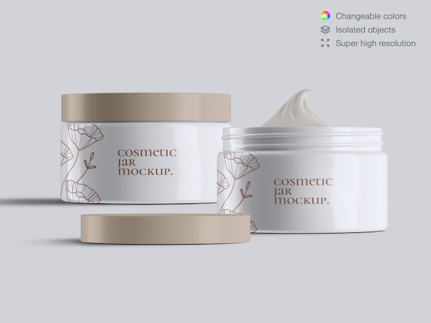 Download Opened Matte Plastic Cosmetic Jar Mockup