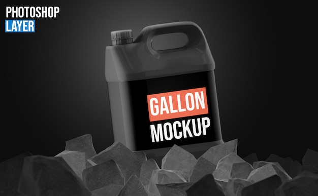 Premium PSD | Realistic gallon mockup design
