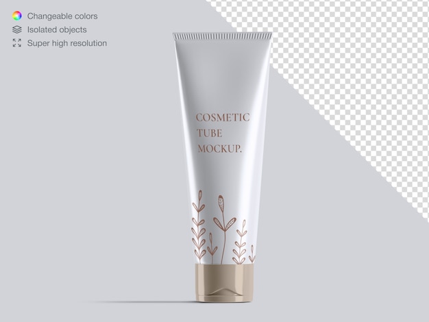 Download Premium Psd Realistic Glossy Front View Cosmetic Cream Tube Packaging Mockup