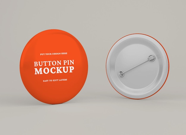 Premium PSD | Realistic glossy pin or badge mockup