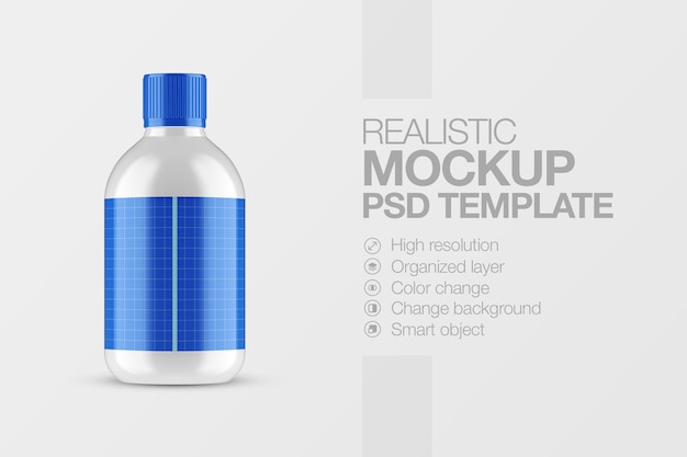 Download Premium Psd Realistic Glossy Plastic Bottle Mockup