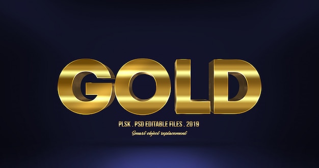 Download Realistic gold 3d text effect PSD file | Premium Download