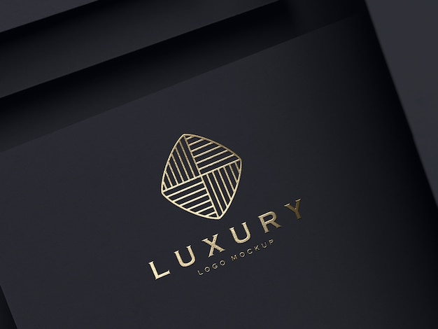 Realistic gold embossed luxury logo mockup | Premium PSD File