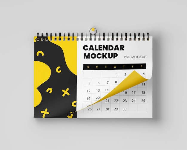 Premium PSD Realistic hanging calendar mockup