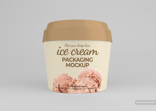 Download Premium PSD | Realistic ice cream packaging mockup