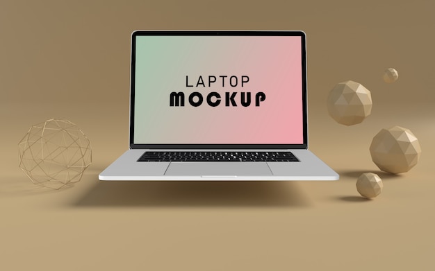 Download Premium PSD | Realistic laptop front view mockup free psd