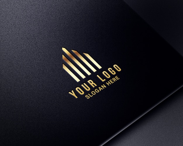 Premium PSD | Realistic luxury gold logo mockups