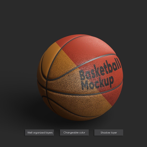 Download Premium PSD | Realistic mockup of basketball ball isolated