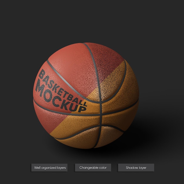 Download Premium Psd Realistic Mockup Of Basketball Ball Isolated