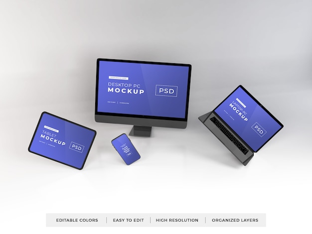 Download Premium Psd Realistic Mockup Of Multiple Devices