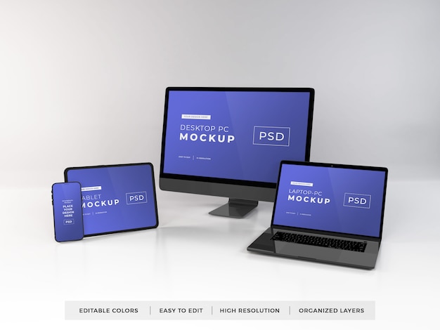 Download Premium Psd Realistic Mockup Of Multiple Devices