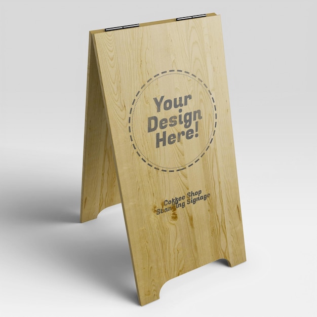 Premium PSD | Realistic mockup of tall urban cafe bistro stand signboard