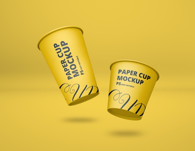 Realistic paper coffee cup mockup Premium Psd