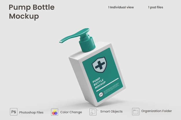 Premium PSD | Realistic plastic bottle pump mockup premium psd