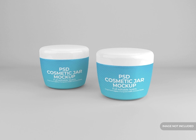 Download Premium PSD | Realistic plastic cosmetic cream jar mockup