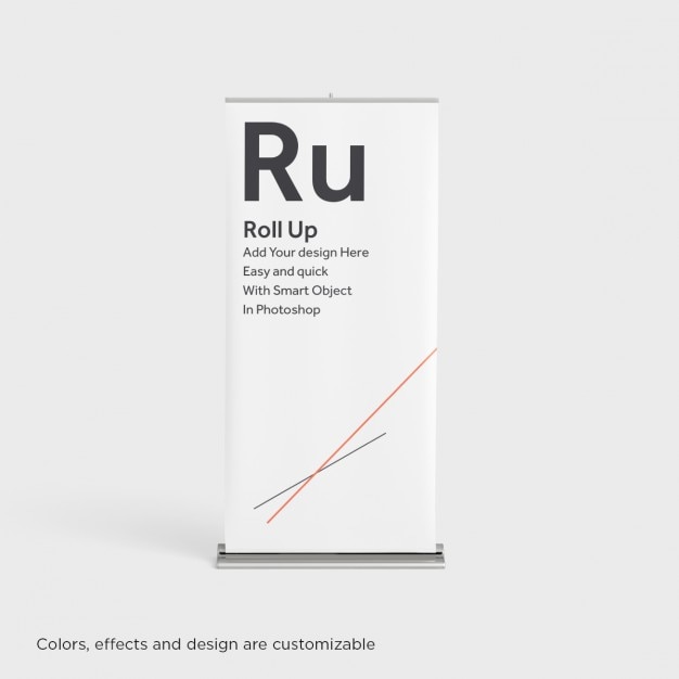Free Psd Realistic Roll Up Mock Up