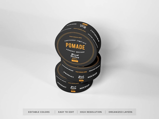 Download Premium PSD | Realistic round box packaging mockup