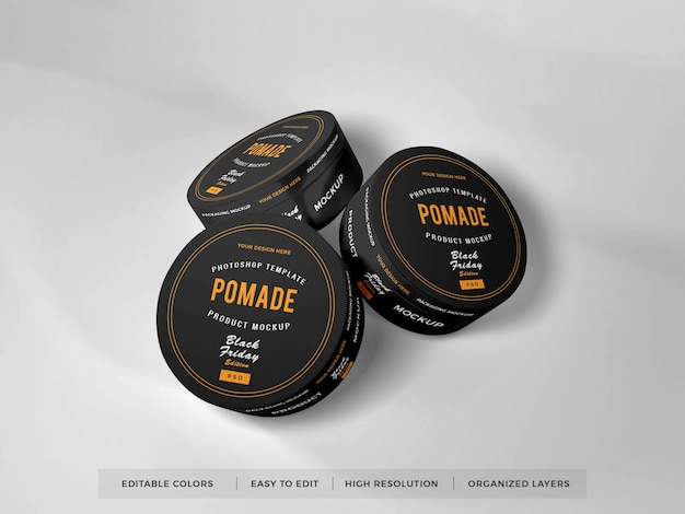 Download Premium PSD | Realistic round box packaging mockup