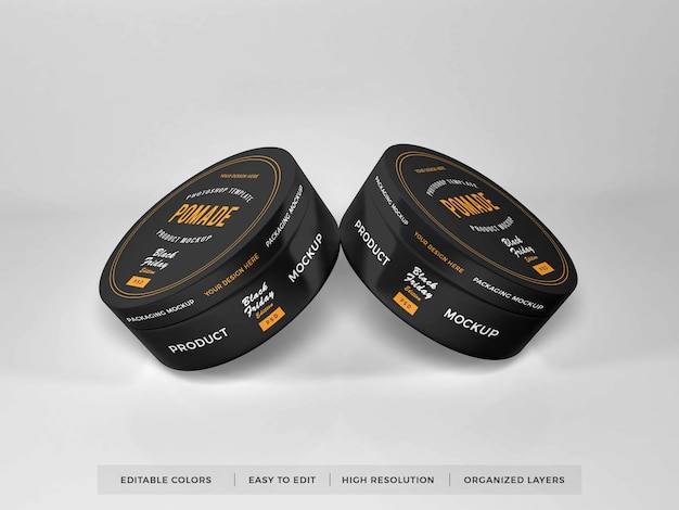 Premium PSD | Realistic round box packaging mockup