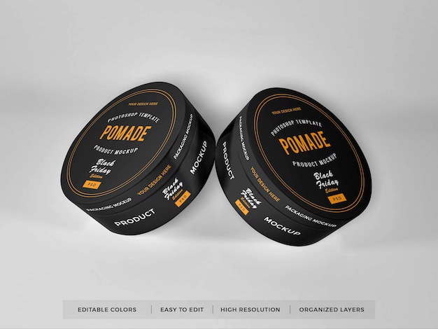 Download Premium PSD | Realistic round box packaging mockup