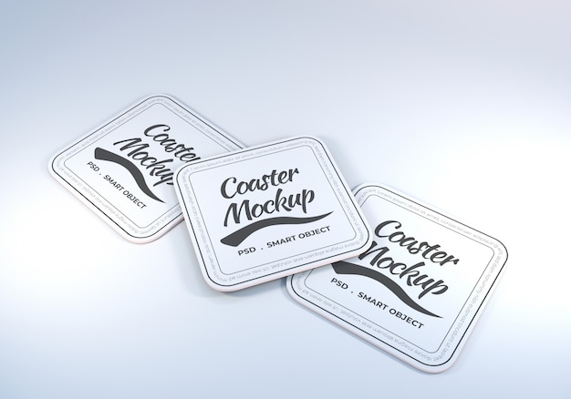 Download Premium PSD | Realistic rounded coaster mockup design