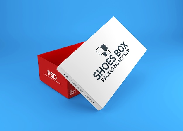 Download Premium PSD | Realistic shoes box packaging mockup