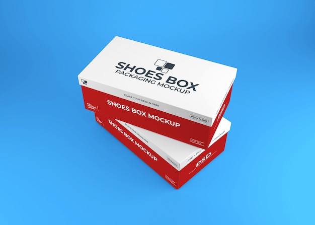 Download Premium PSD | Realistic shoes box packaging mockup