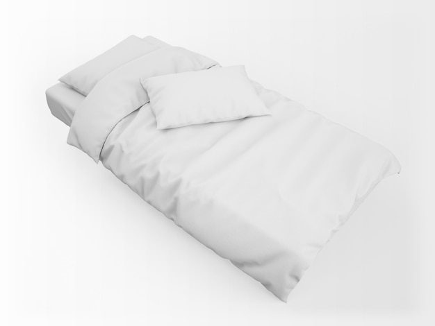 Download Free PSD | Realistic single bed, duvet and pillow mockup