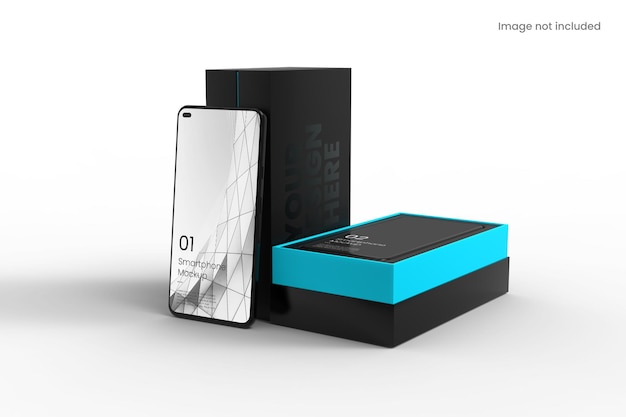 Download Premium Psd Realistic Smartphone With Box Mockup