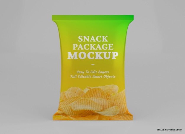 Premium PSD | Realistic snack packaging mockup design isolated