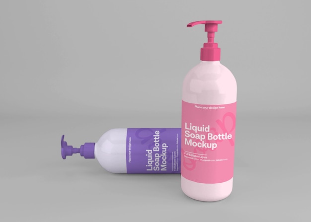 Download Premium PSD | Realistic soap bottle hand sanitizer mockup