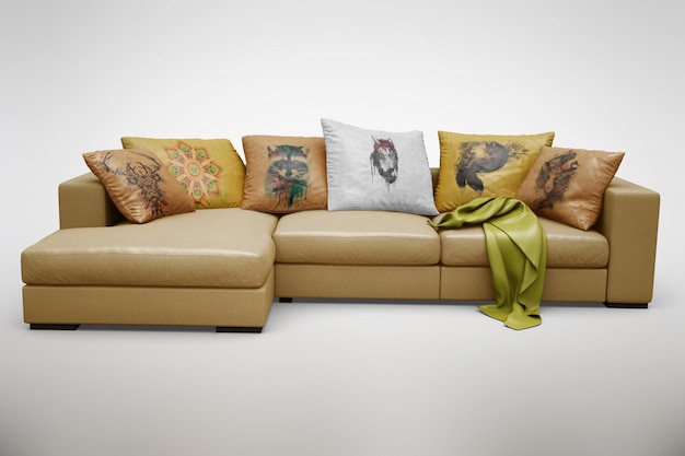 Download Free PSD | Realistic sofa mock up