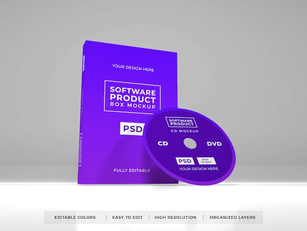 Premium PSD | Realistic software box product mockup