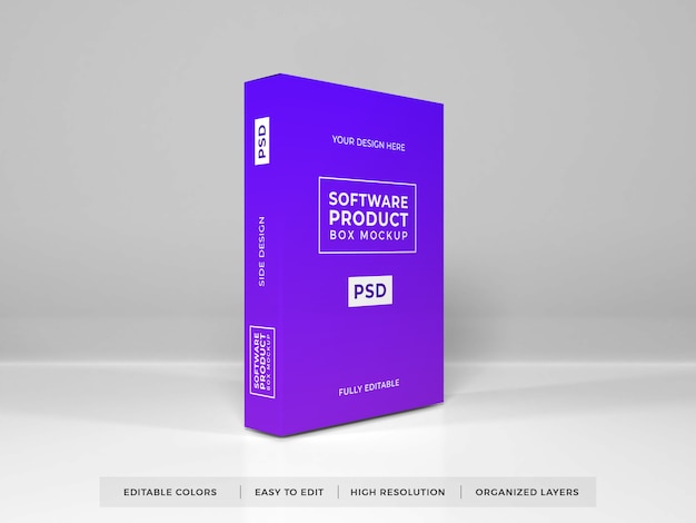 Download Premium PSD | Realistic software box product mockup