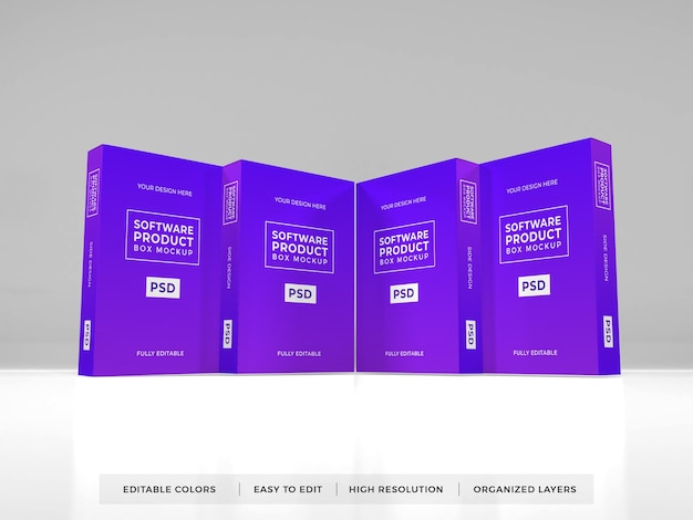 Premium PSD | Realistic software box product mockup