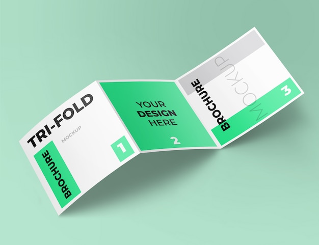 Download Realistic square trifold brochure mockup PSD file ...