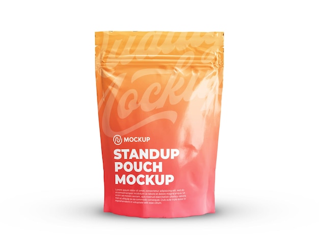 Glossy Stand-Up Bag Mockup - Front View File Mockups