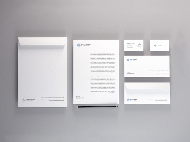 Download Premium PSD | Realistic stationery set mockup