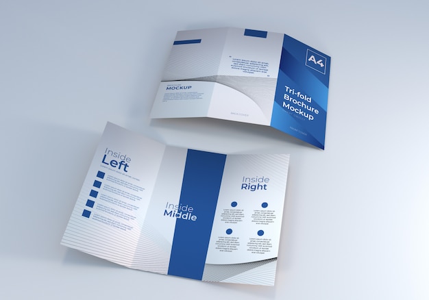 Download Realistic trifold brochure mockup for presentation | Premium PSD File