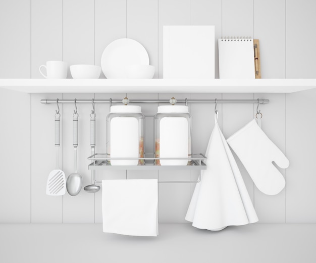 Download Realistic utensils kitchen mockup | Free PSD File